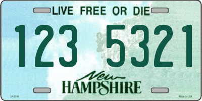 NH license plate 1235321