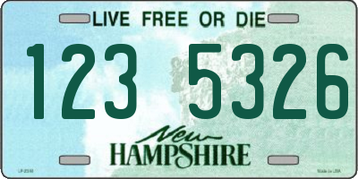 NH license plate 1235326