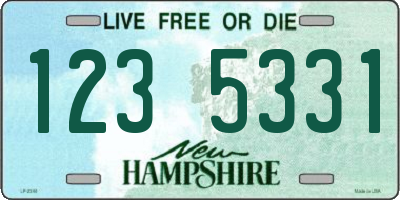 NH license plate 1235331