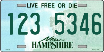 NH license plate 1235346