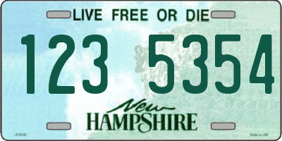 NH license plate 1235354