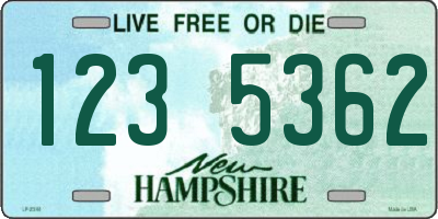 NH license plate 1235362