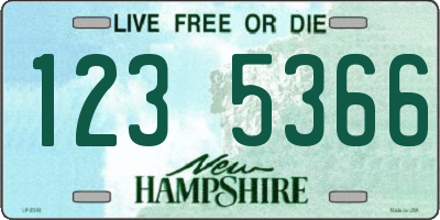 NH license plate 1235366