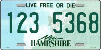 NH license plate 1235368