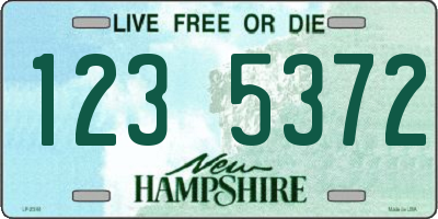 NH license plate 1235372