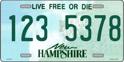 NH license plate 1235378