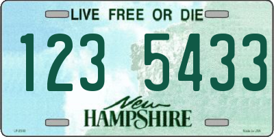 NH license plate 1235433