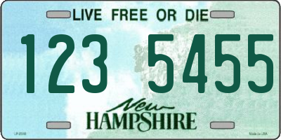 NH license plate 1235455