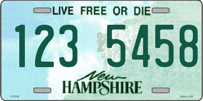NH license plate 1235458