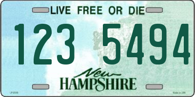 NH license plate 1235494