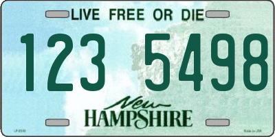 NH license plate 1235498