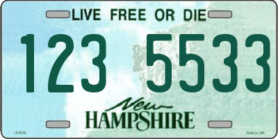 NH license plate 1235533