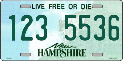 NH license plate 1235536