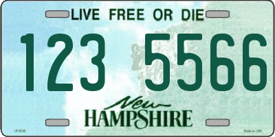NH license plate 1235566