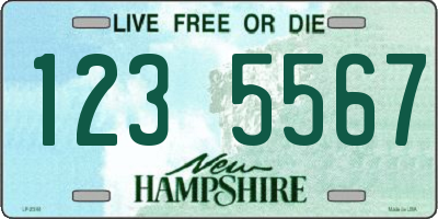 NH license plate 1235567