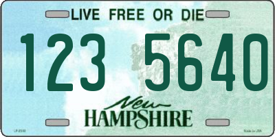 NH license plate 1235640