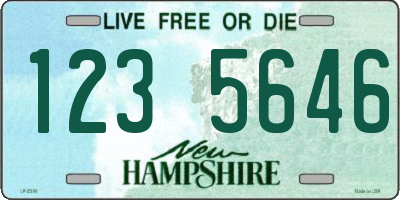 NH license plate 1235646