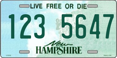 NH license plate 1235647