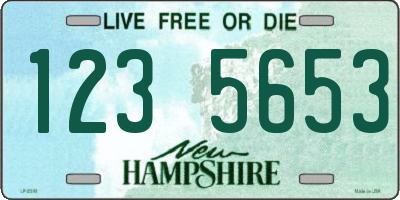 NH license plate 1235653