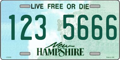 NH license plate 1235666