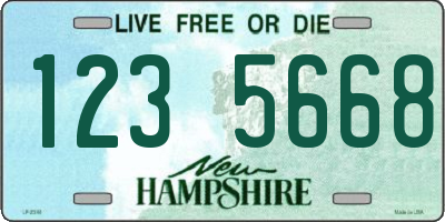 NH license plate 1235668