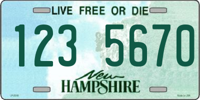 NH license plate 1235670