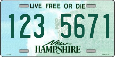 NH license plate 1235671