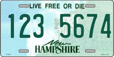 NH license plate 1235674