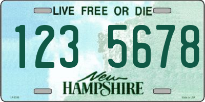 NH license plate 1235678