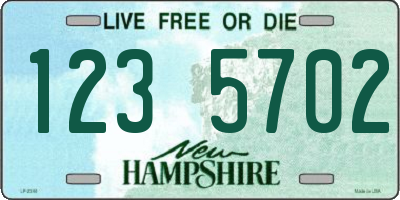 NH license plate 1235702