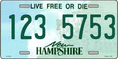 NH license plate 1235753