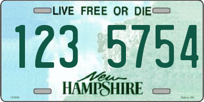 NH license plate 1235754