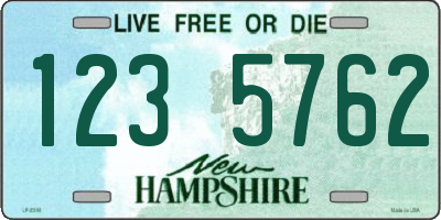 NH license plate 1235762
