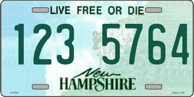 NH license plate 1235764