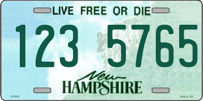NH license plate 1235765