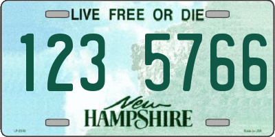 NH license plate 1235766