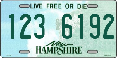 NH license plate 1236192
