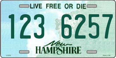 NH license plate 1236257