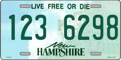 NH license plate 1236298