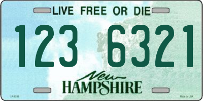 NH license plate 1236321