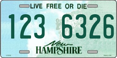 NH license plate 1236326