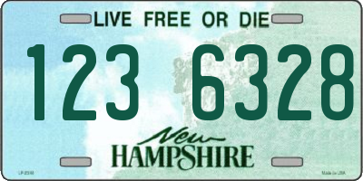 NH license plate 1236328