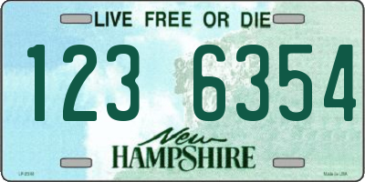 NH license plate 1236354