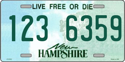 NH license plate 1236359