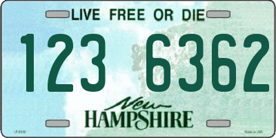 NH license plate 1236362