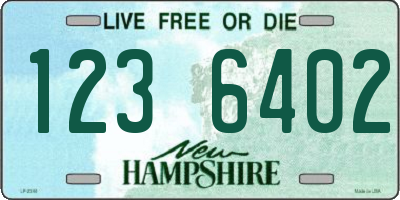 NH license plate 1236402
