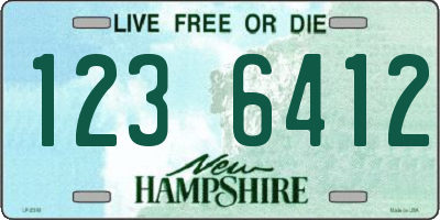 NH license plate 1236412