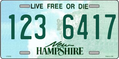 NH license plate 1236417