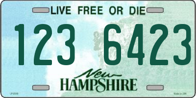NH license plate 1236423