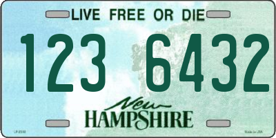 NH license plate 1236432